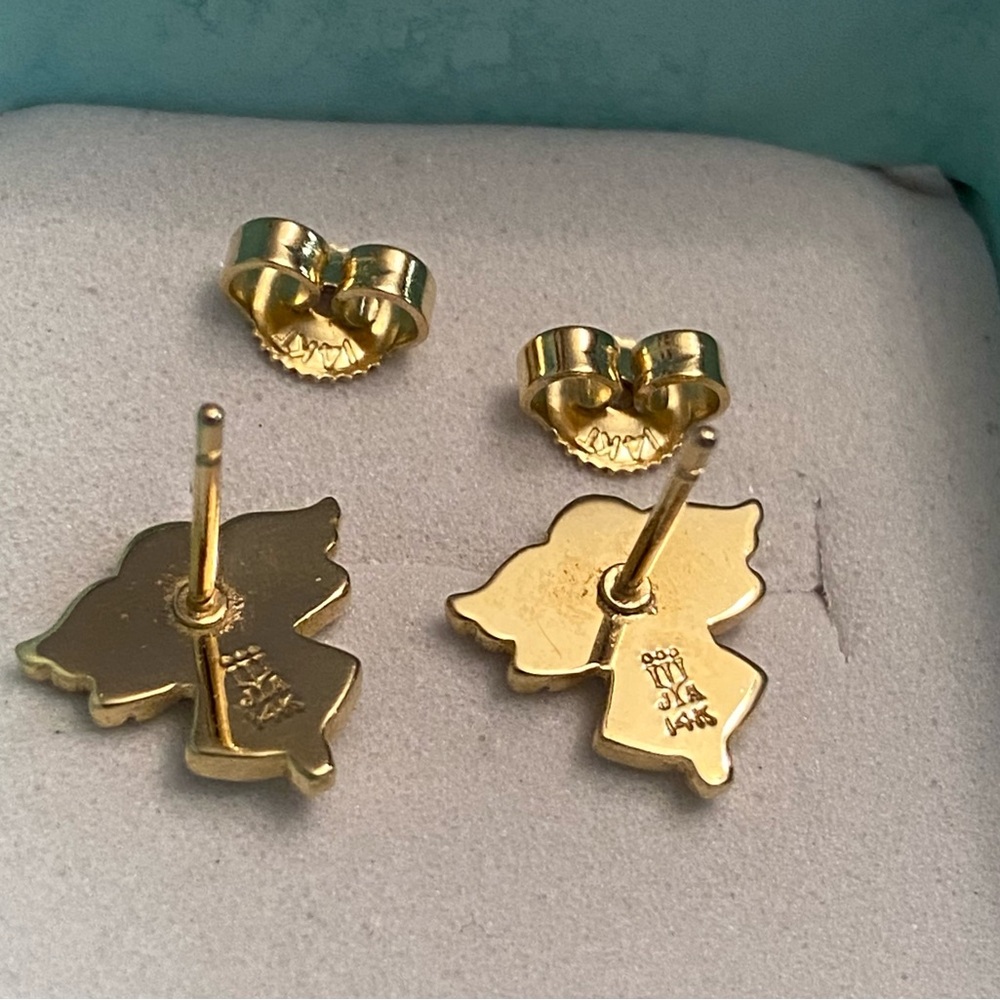 Retired James Avery 14k solid yellow gold Angel earrings - Picture 4 of 5